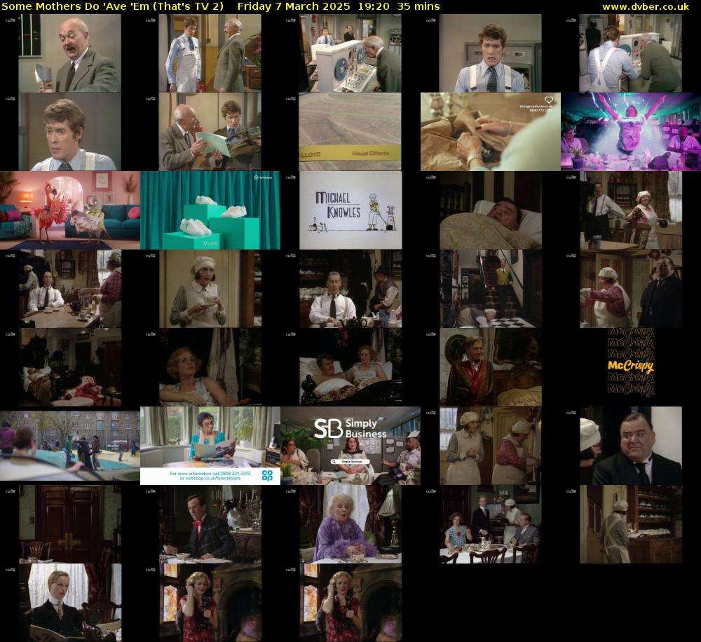 Some Mothers Do 'Ave 'Em (That's TV 2) Friday 7 March 2025 19:20 - 19:55