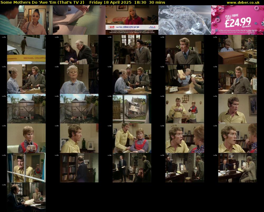 Some Mothers Do 'Ave 'Em (That's TV 2) Friday 18 April 2025 18:30 - 19:00