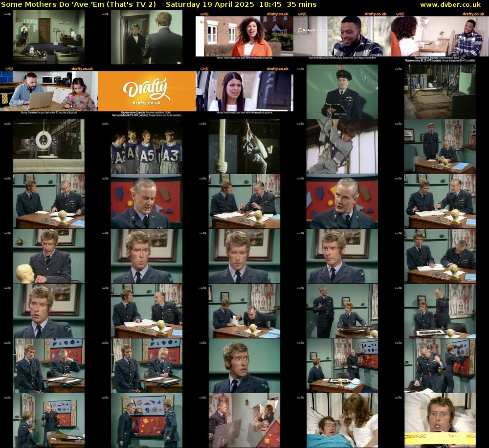 Some Mothers Do 'Ave 'Em (That's TV 2) Saturday 19 April 2025 18:45 - 19:20