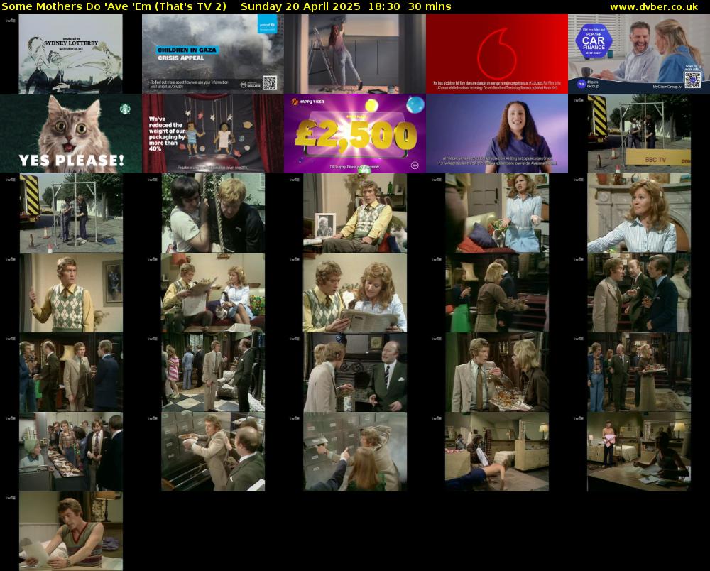 Some Mothers Do 'Ave 'Em (That's TV 2) Sunday 20 April 2025 18:30 - 19:00