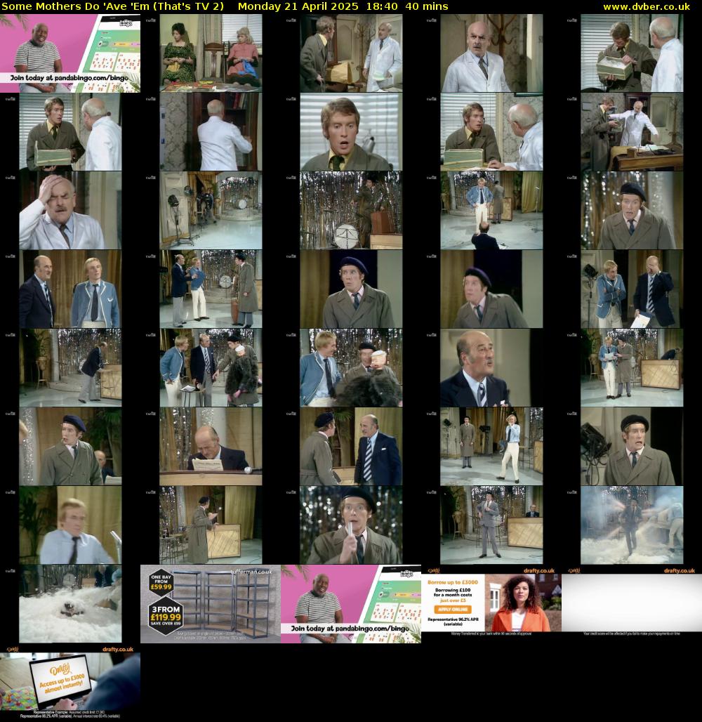 Some Mothers Do 'Ave 'Em (That's TV 2) Monday 21 April 2025 18:40 - 19:20