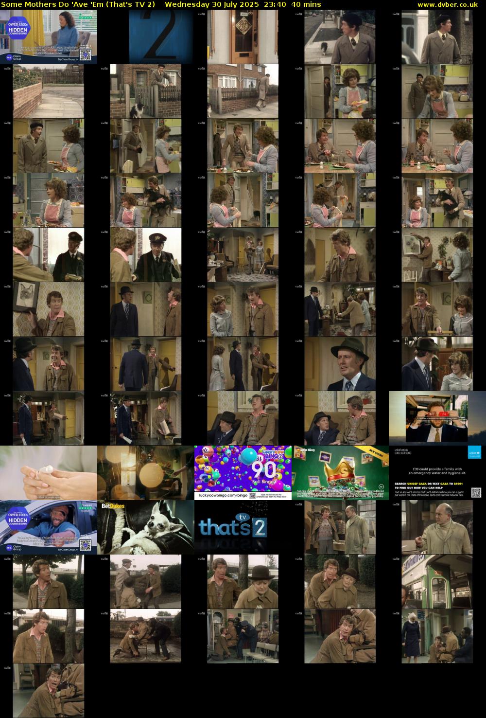 Some Mothers Do 'Ave 'Em (That's TV 2) Wednesday 30 July 2025 23:40 - 00:20