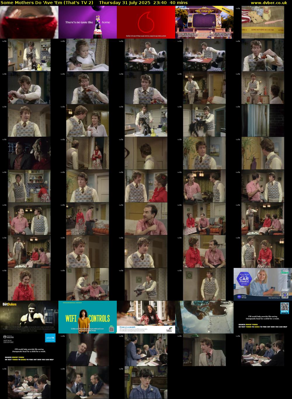 Some Mothers Do 'Ave 'Em (That's TV 2) Thursday 31 July 2025 23:40 - 00:20