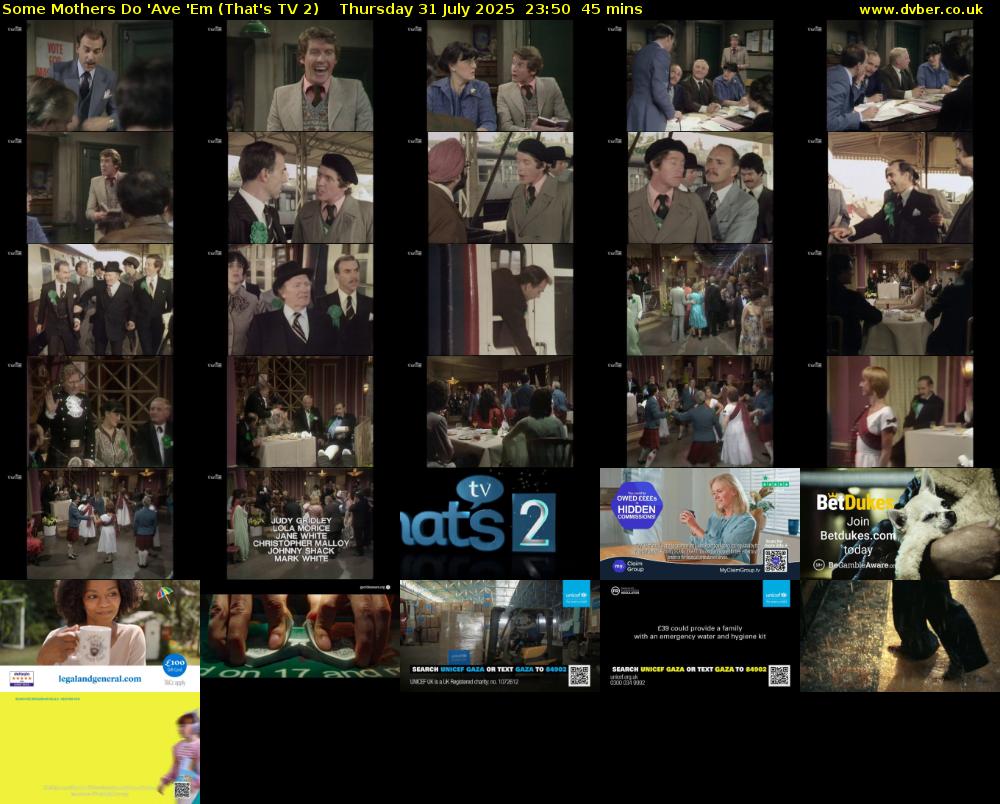Some Mothers Do 'Ave 'Em (That's TV 2) Thursday 31 July 2025 23:50 - 00:35