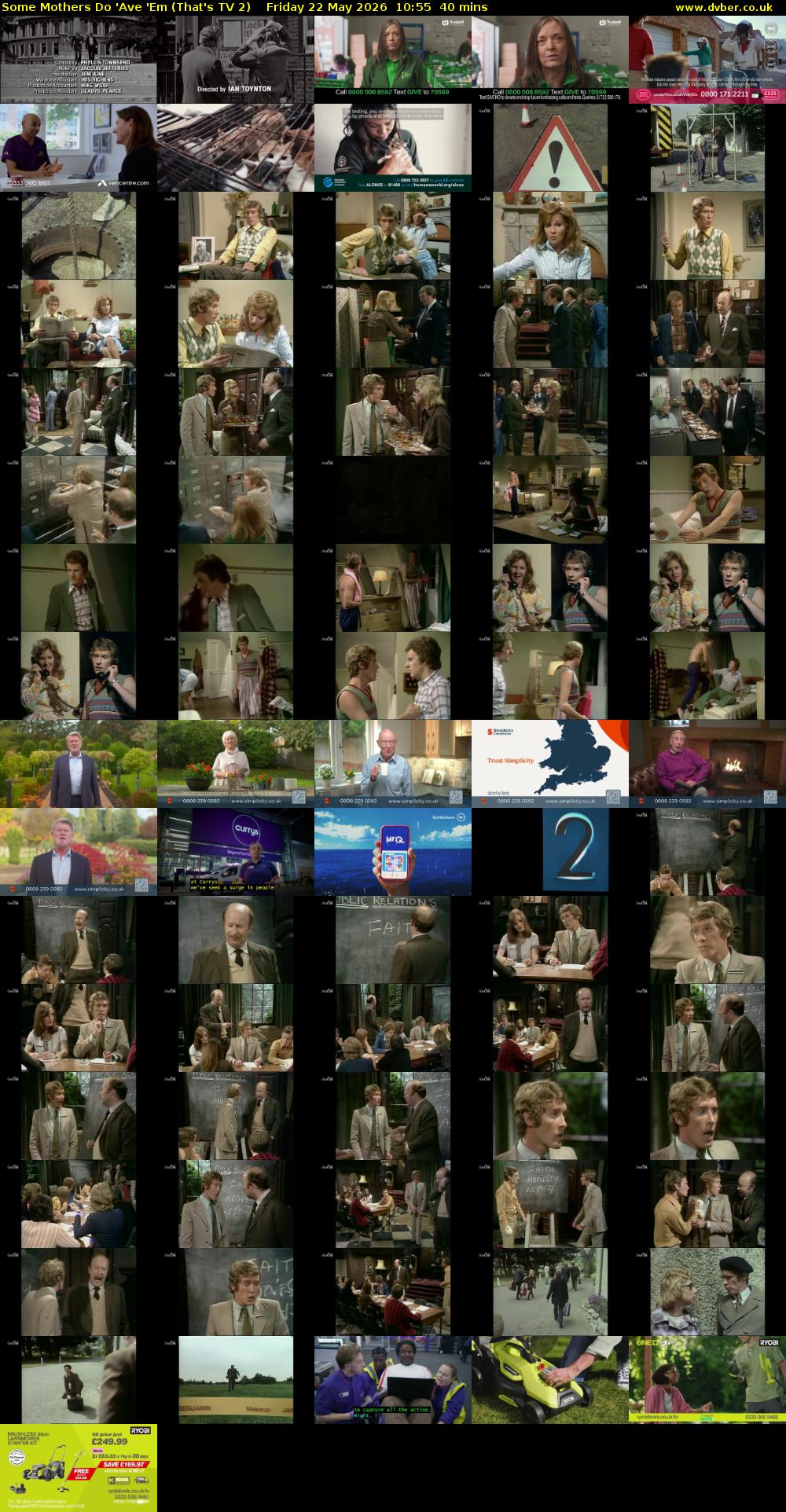 Some Mothers Do 'Ave 'Em (That's TV 2) Friday 22 May 2026 10:55 - 11:35