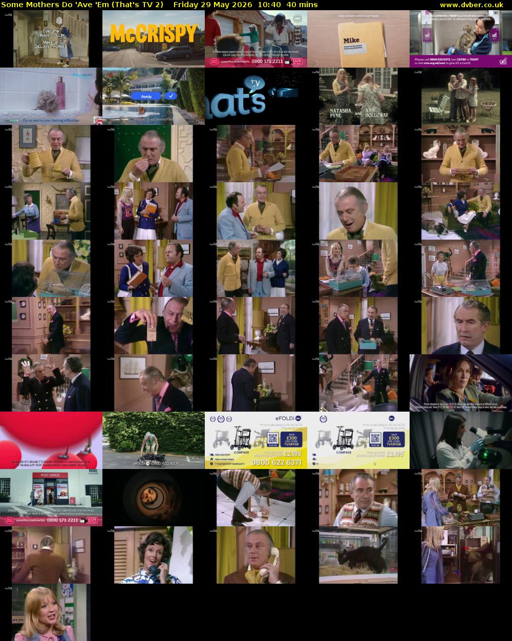 Some Mothers Do 'Ave 'Em (That's TV 2) Friday 29 May 2026 10:40 - 11:20