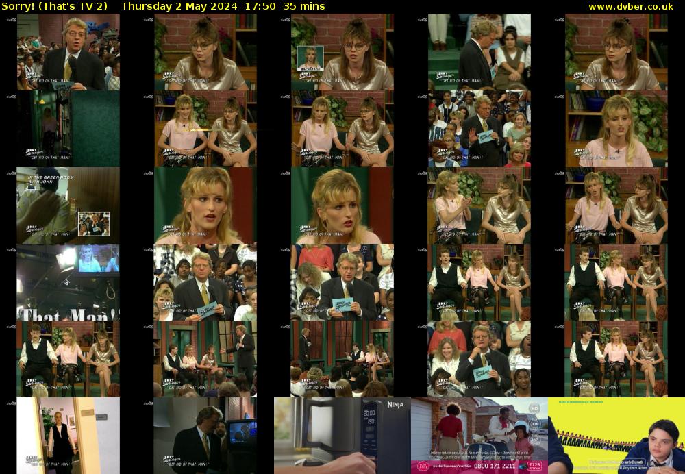 Sorry! (That's TV 2) Thursday 2 May 2024 17:50 - 18:25