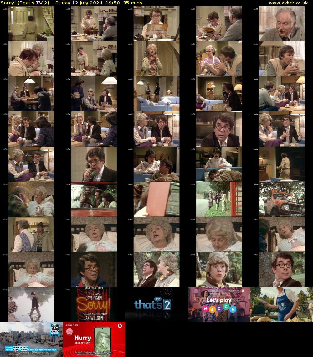 Sorry! (That's TV 2) Friday 12 July 2024 19:50 - 20:25
