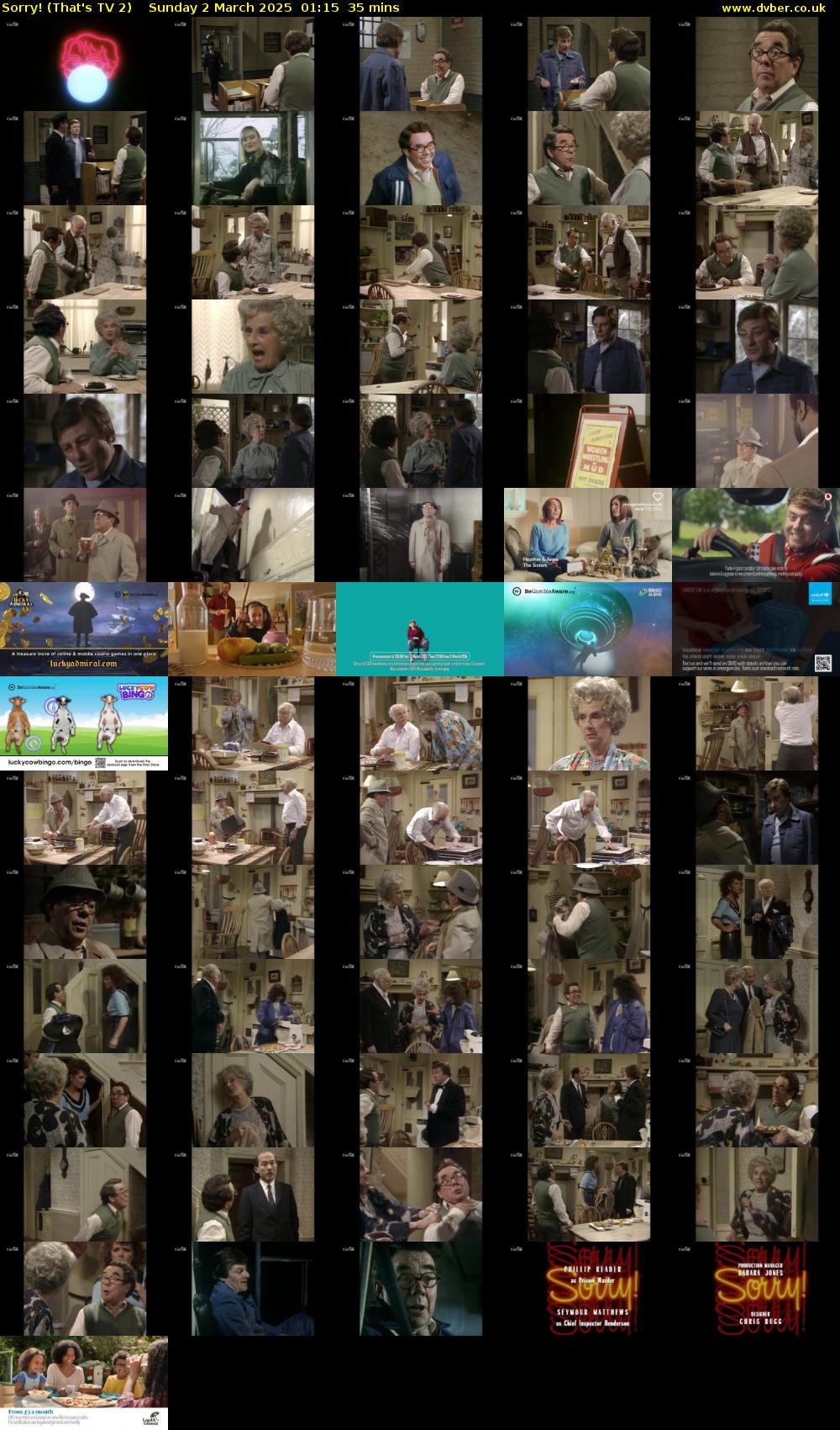 Sorry! (That's TV 2) Sunday 2 March 2025 01:15 - 01:50