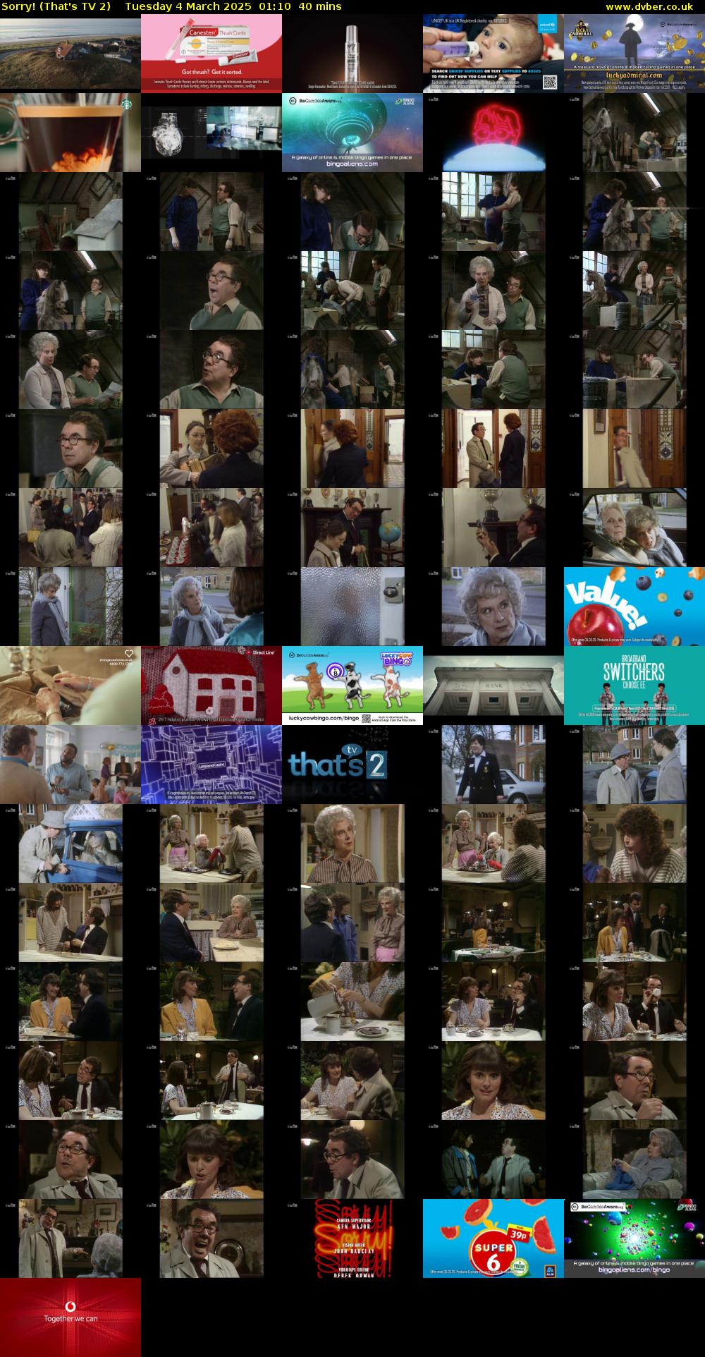 Sorry! (That's TV 2) Tuesday 4 March 2025 01:10 - 01:50