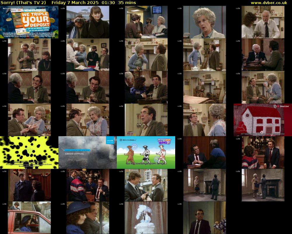 Sorry! (That's TV 2) Friday 7 March 2025 01:30 - 02:05