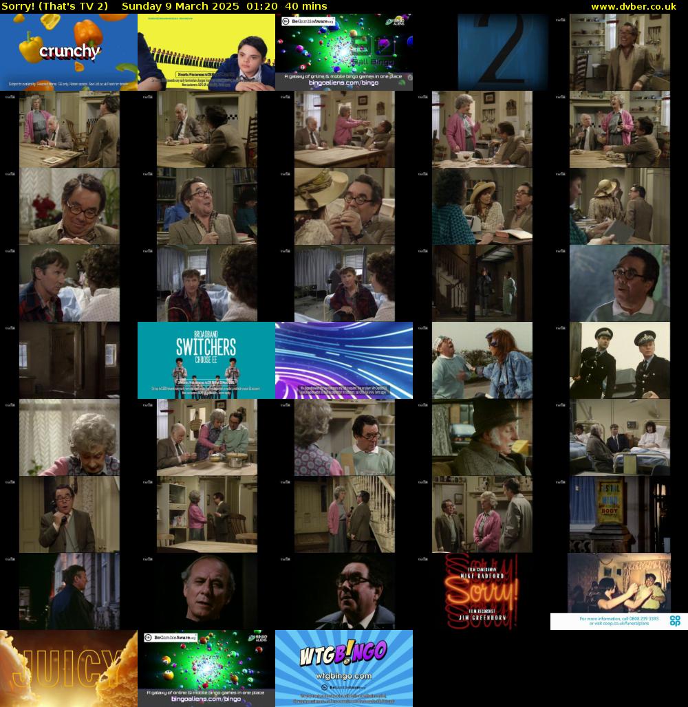 Sorry! (That's TV 2) Sunday 9 March 2025 01:20 - 02:00