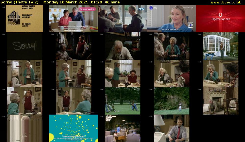 Sorry! (That's TV 2) Monday 10 March 2025 01:20 - 02:00