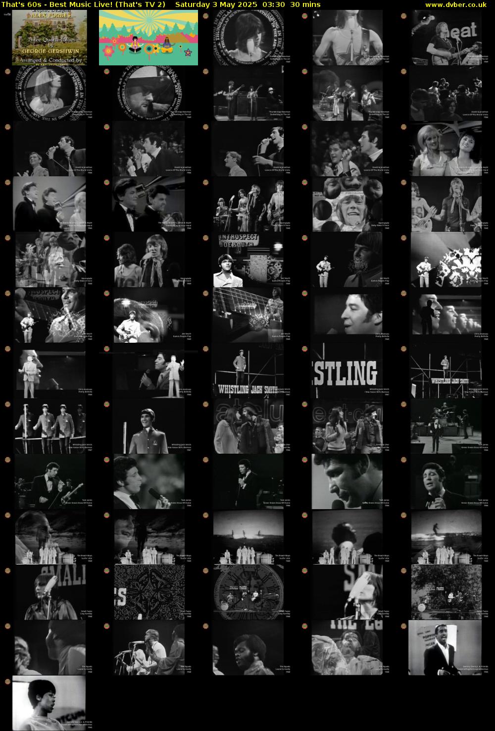 That's 60s - Best Music Live! (That's TV 2) Saturday 3 May 2025 03:30 - 04:00