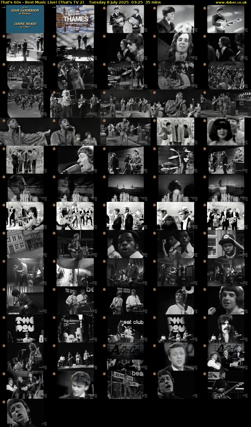 That's 60s - Best Music Live! (That's TV 2) Tuesday 8 July 2025 03:25 - 04:00