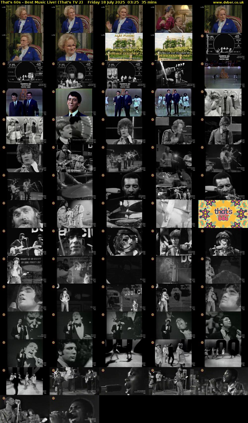 That's 60s - Best Music Live! (That's TV 2) Friday 18 July 2025 03:25 - 04:00