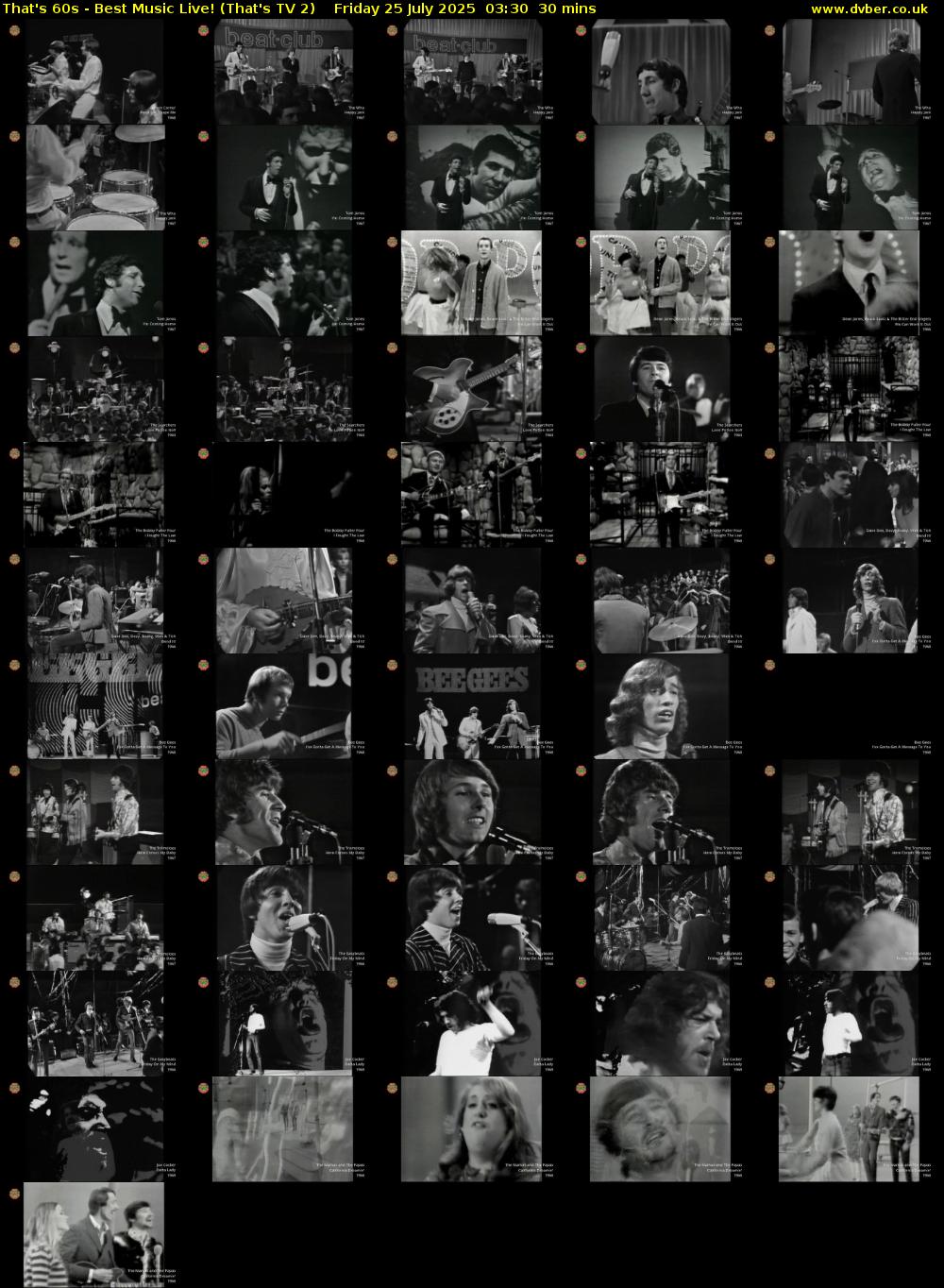 That's 60s - Best Music Live! (That's TV 2) Friday 25 July 2025 03:30 - 04:00