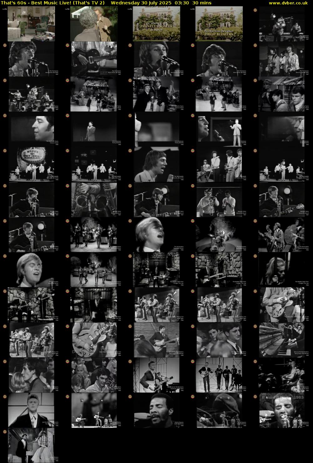 That's 60s - Best Music Live! (That's TV 2) Wednesday 30 July 2025 03:30 - 04:00
