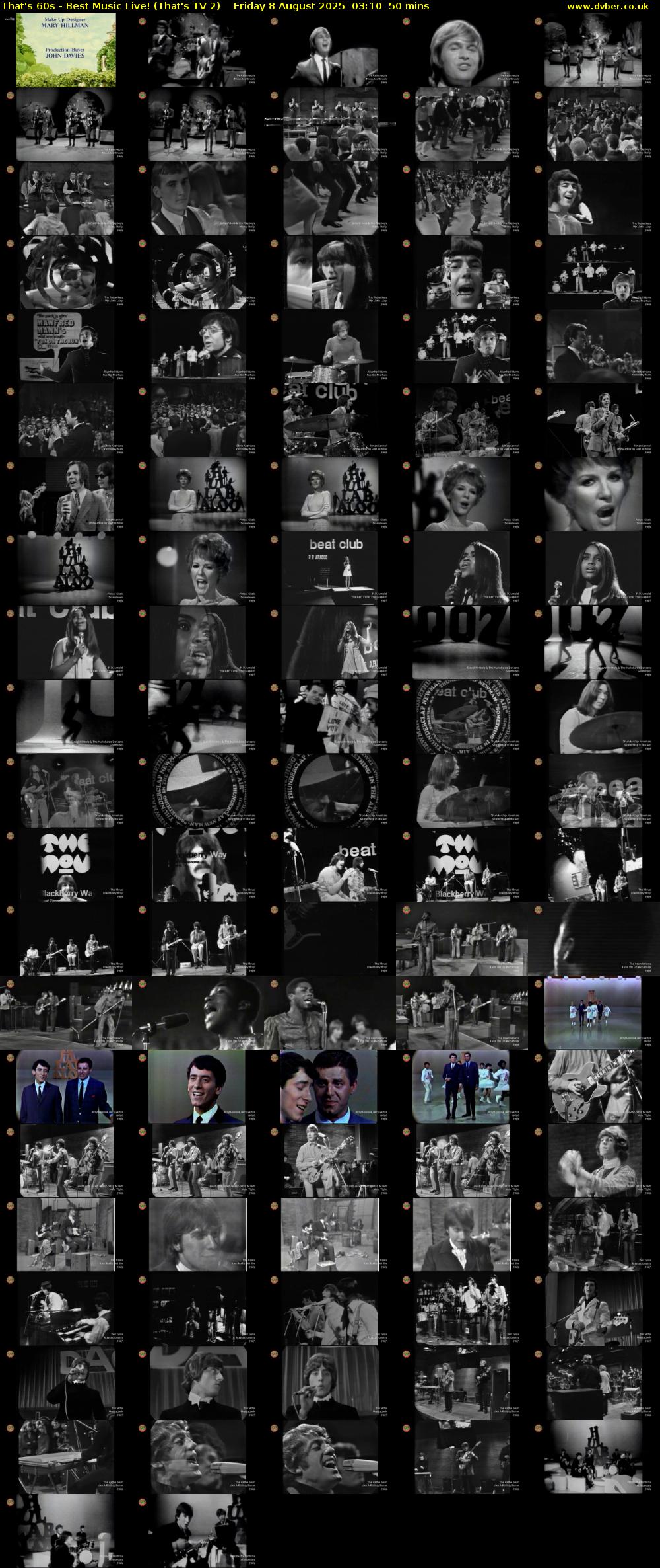 That's 60s - Best Music Live! (That's TV 2) Friday 8 August 2025 03:10 - 04:00
