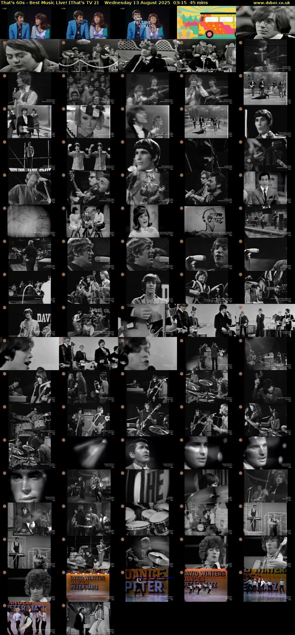 That's 60s - Best Music Live! (That's TV 2) Wednesday 13 August 2025 03:15 - 04:00
