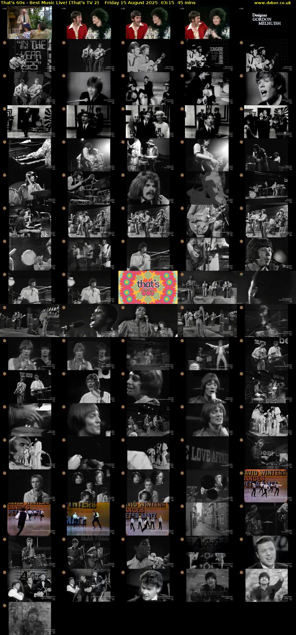 That's 60s - Best Music Live! (That's TV 2) Friday 15 August 2025 03:15 - 04:00