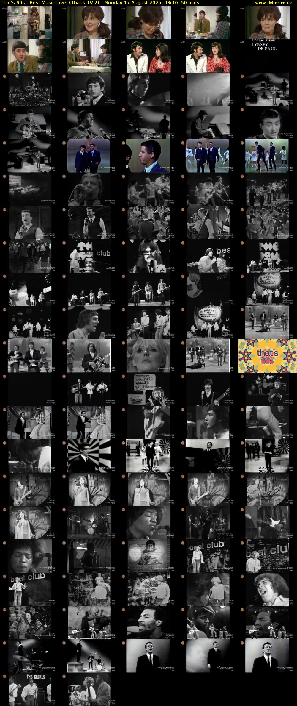 That's 60s - Best Music Live! (That's TV 2) Sunday 17 August 2025 03:10 - 04:00