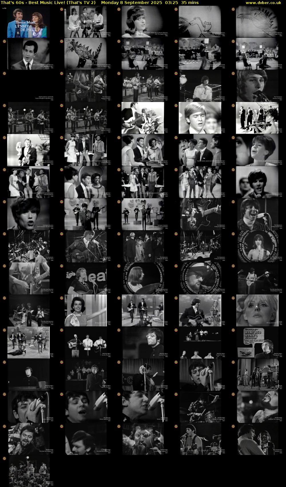 That's 60s - Best Music Live! (That's TV 2) Monday 8 September 2025 03:25 - 04:00