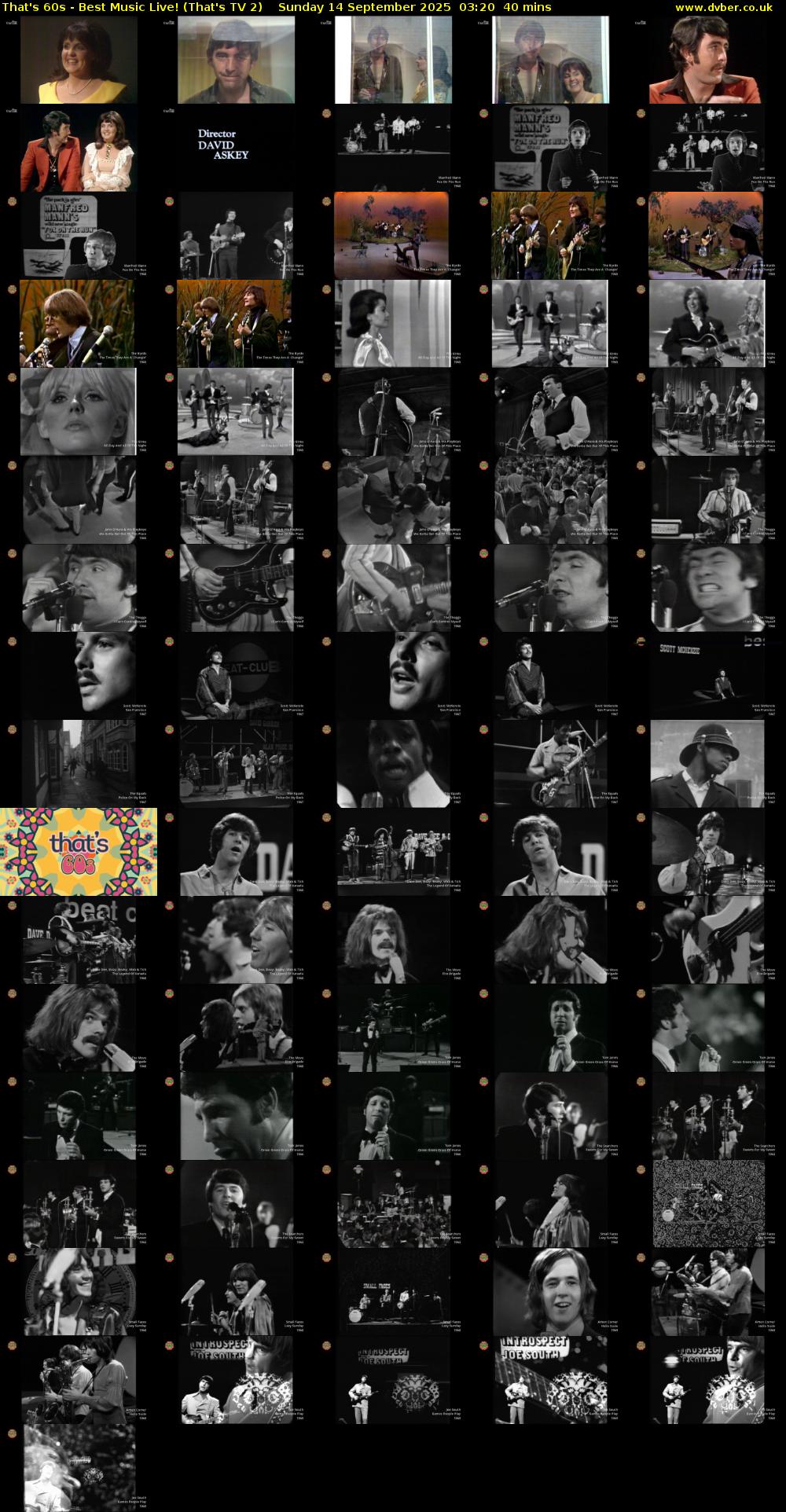 That's 60s - Best Music Live! (That's TV 2) Sunday 14 September 2025 03:20 - 04:00