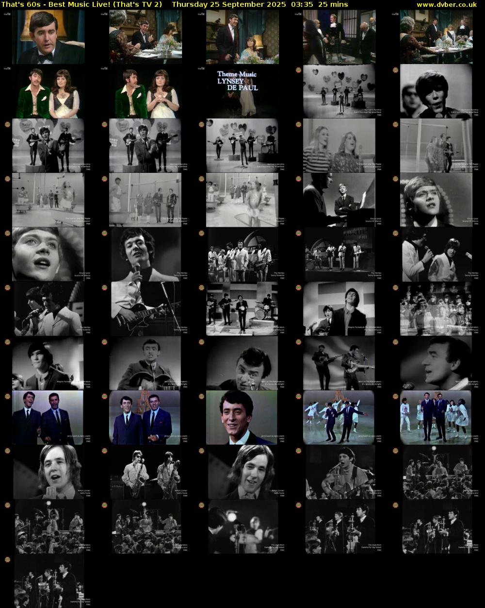 That's 60s - Best Music Live! (That's TV 2) Thursday 25 September 2025 03:35 - 04:00