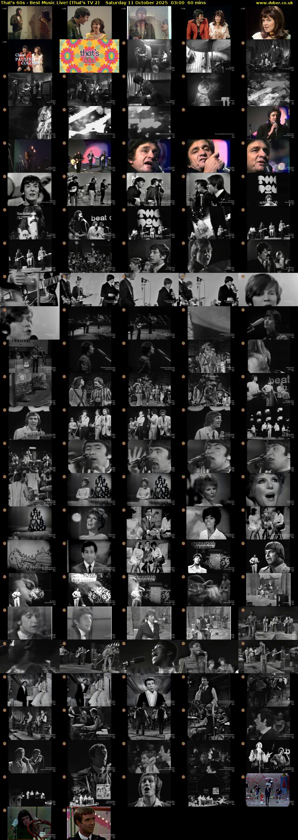 That's 60s - Best Music Live! (That's TV 2) Saturday 11 October 2025 03:00 - 04:00