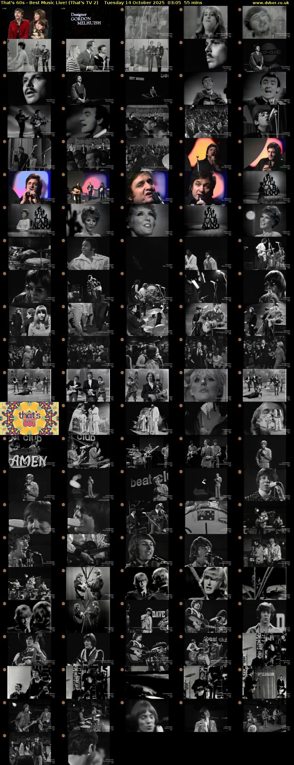 That's 60s - Best Music Live! (That's TV 2) Tuesday 14 October 2025 03:05 - 04:00