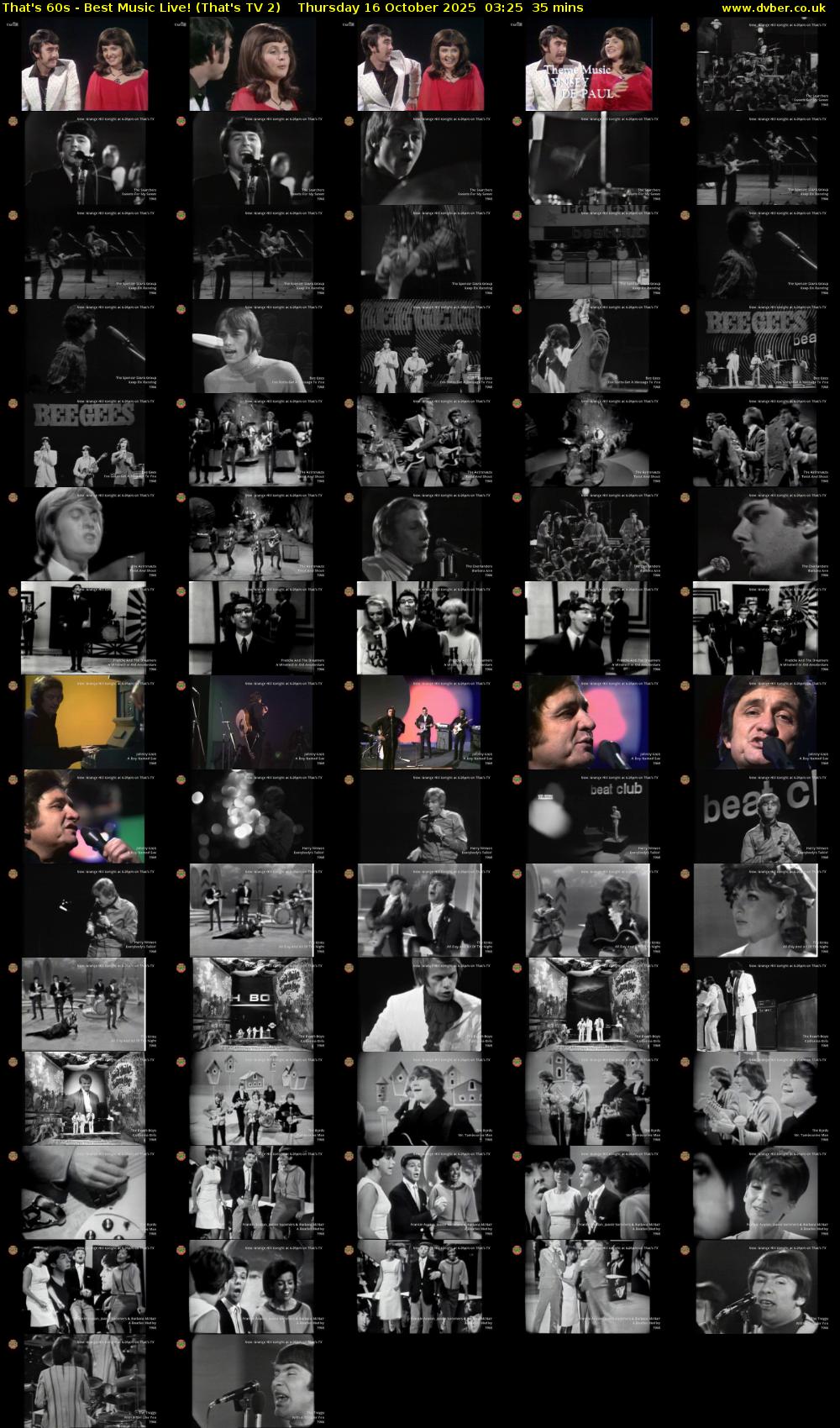 That's 60s - Best Music Live! (That's TV 2) Thursday 16 October 2025 03:25 - 04:00