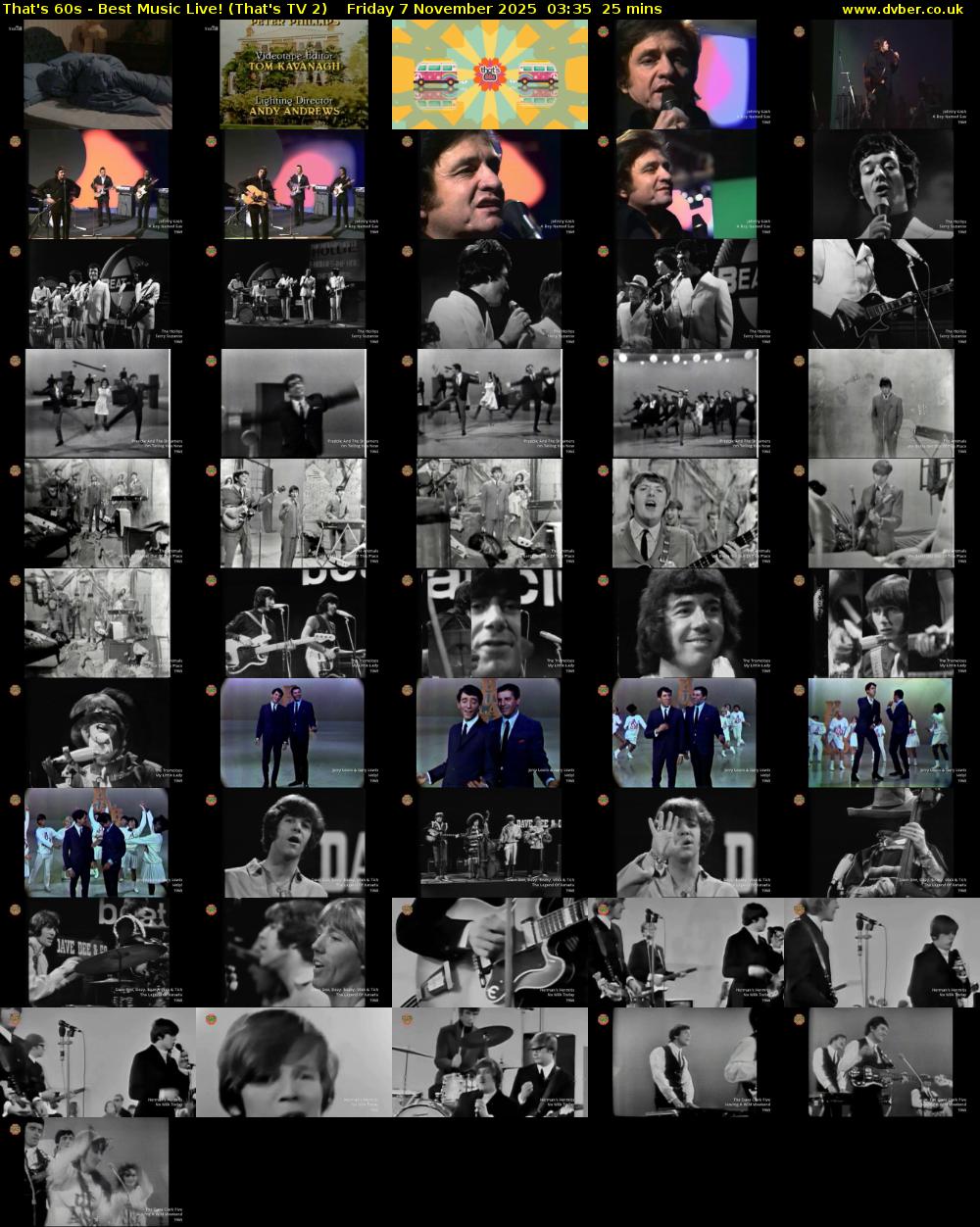 That's 60s - Best Music Live! (That's TV 2) Friday 7 November 2025 03:35 - 04:00