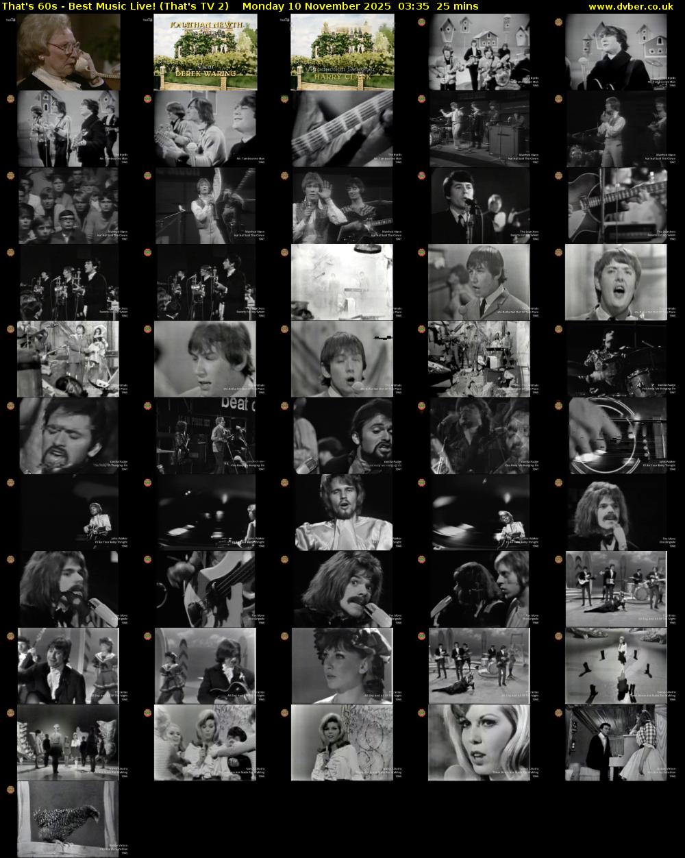 That's 60s - Best Music Live! (That's TV 2) Monday 10 November 2025 03:35 - 04:00