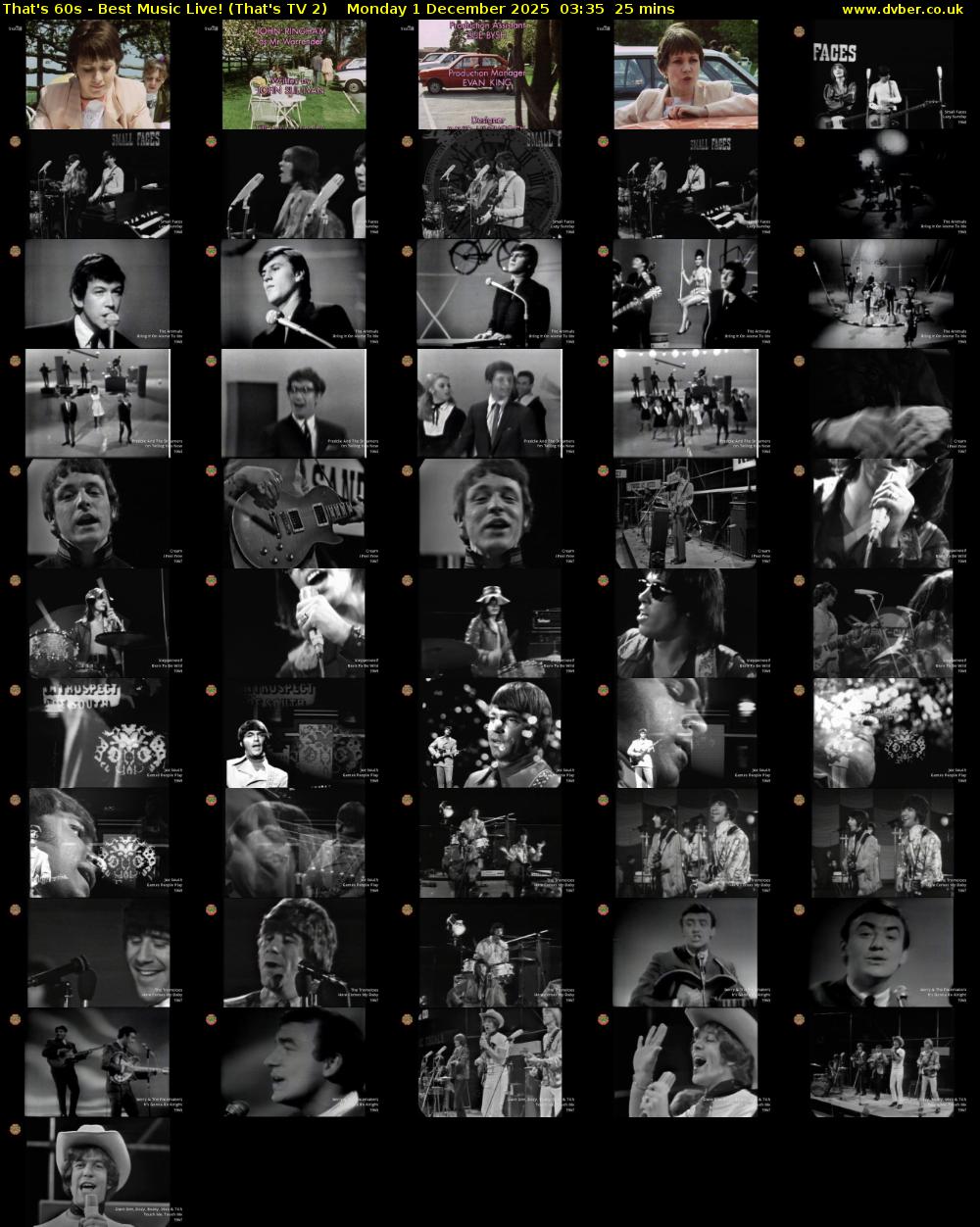 That's 60s - Best Music Live! (That's TV 2) Monday 1 December 2025 03:35 - 04:00