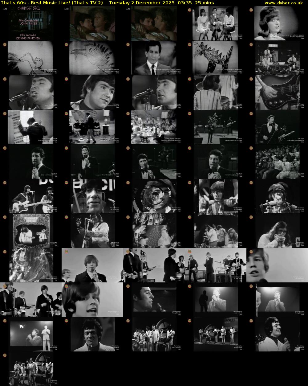 That's 60s - Best Music Live! (That's TV 2) Tuesday 2 December 2025 03:35 - 04:00