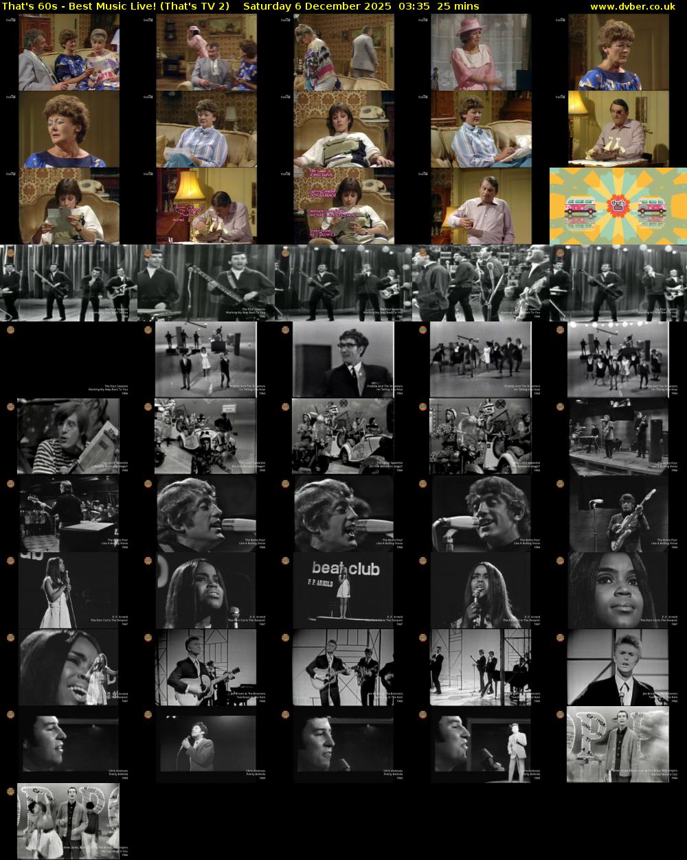 That's 60s - Best Music Live! (That's TV 2) Saturday 6 December 2025 03:35 - 04:00