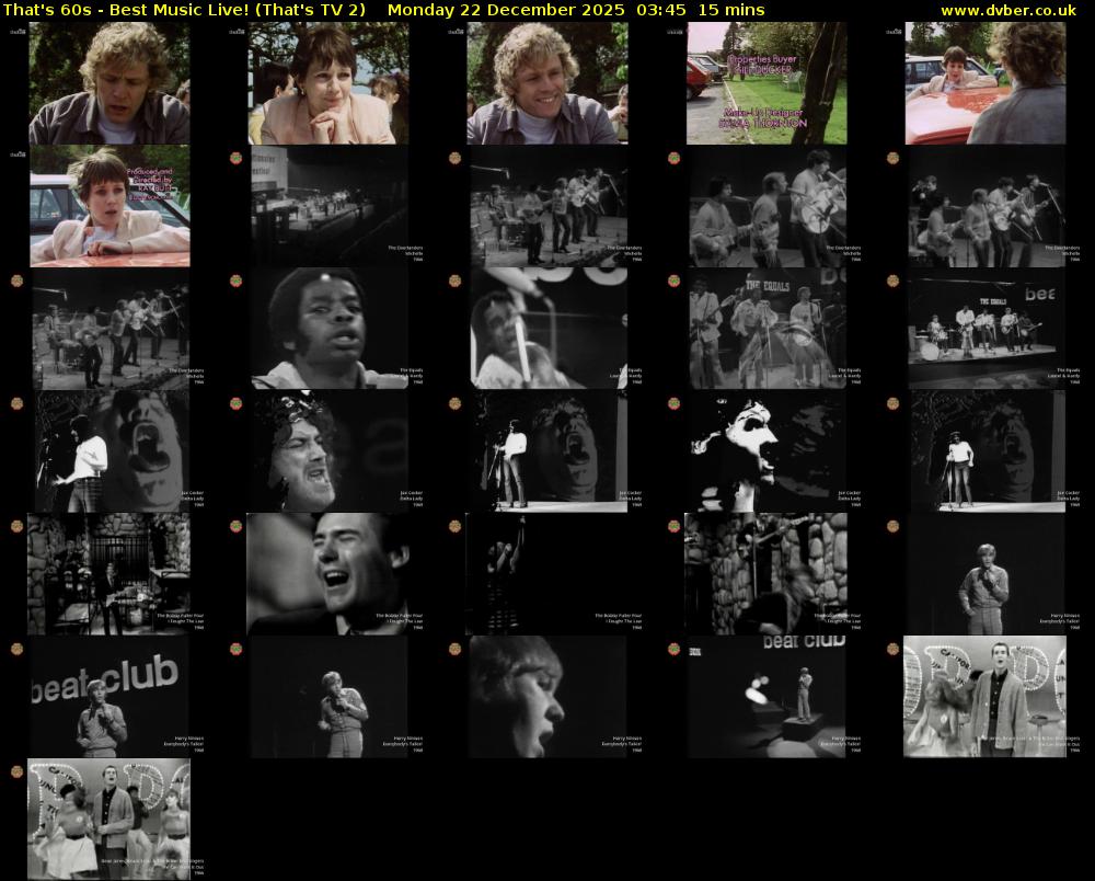 That's 60s - Best Music Live! (That's TV 2) Monday 22 December 2025 03:45 - 04:00