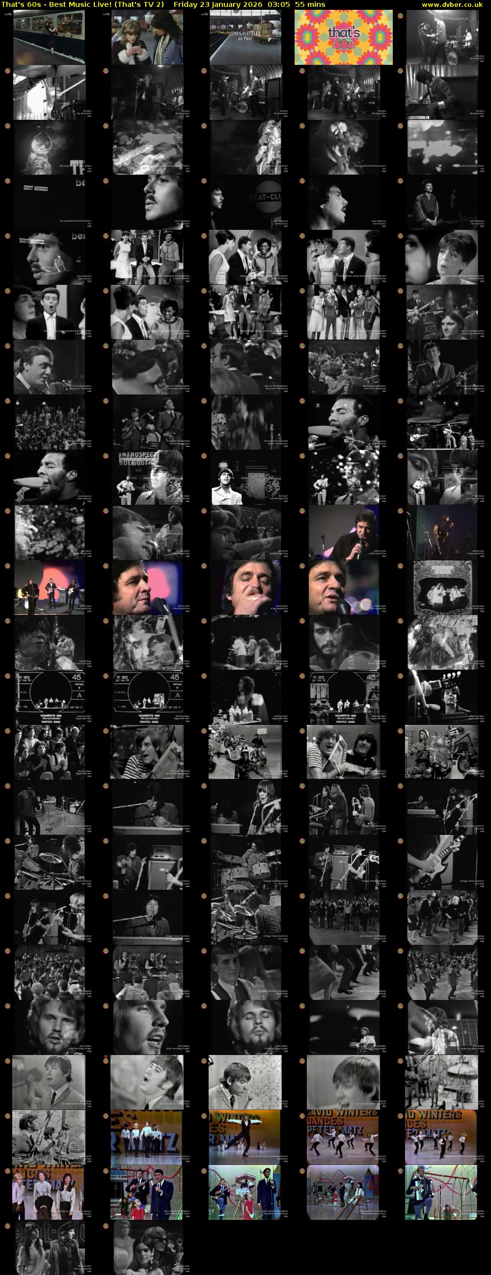 That's 60s - Best Music Live! (That's TV 2) Friday 23 January 2026 03:05 - 04:00