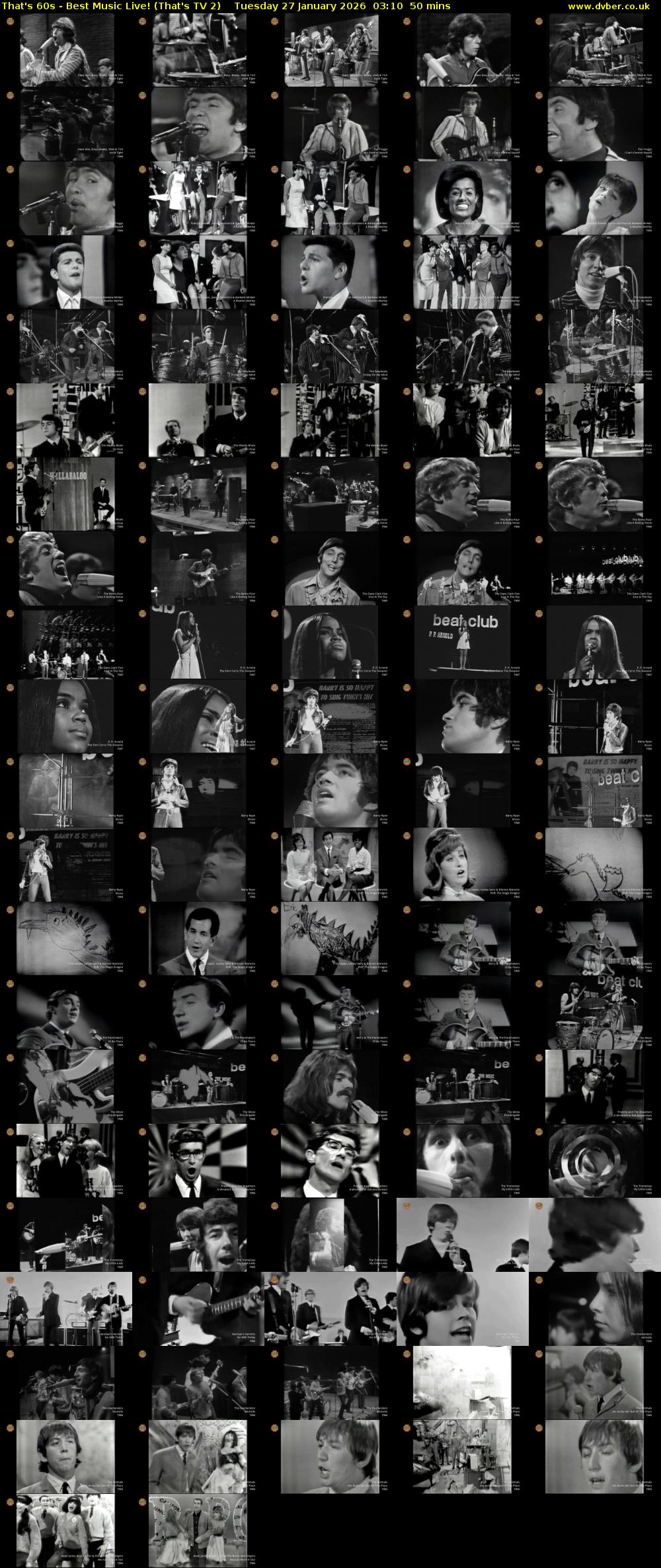 That's 60s - Best Music Live! (That's TV 2) Tuesday 27 January 2026 03:10 - 04:00