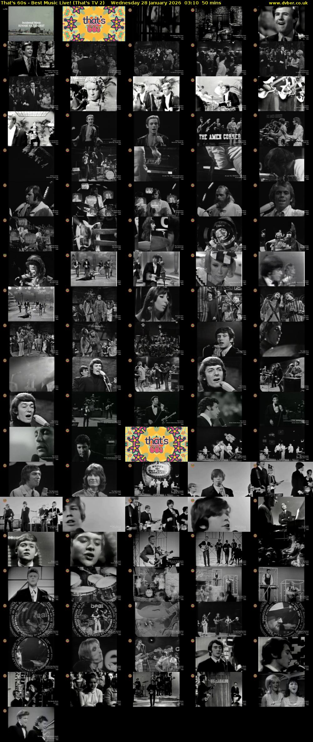 That's 60s - Best Music Live! (That's TV 2) Wednesday 28 January 2026 03:10 - 04:00