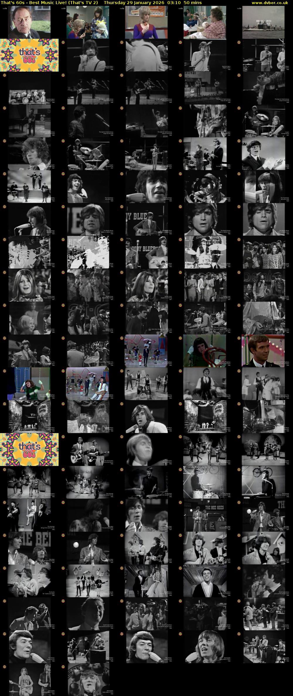 That's 60s - Best Music Live! (That's TV 2) Thursday 29 January 2026 03:10 - 04:00