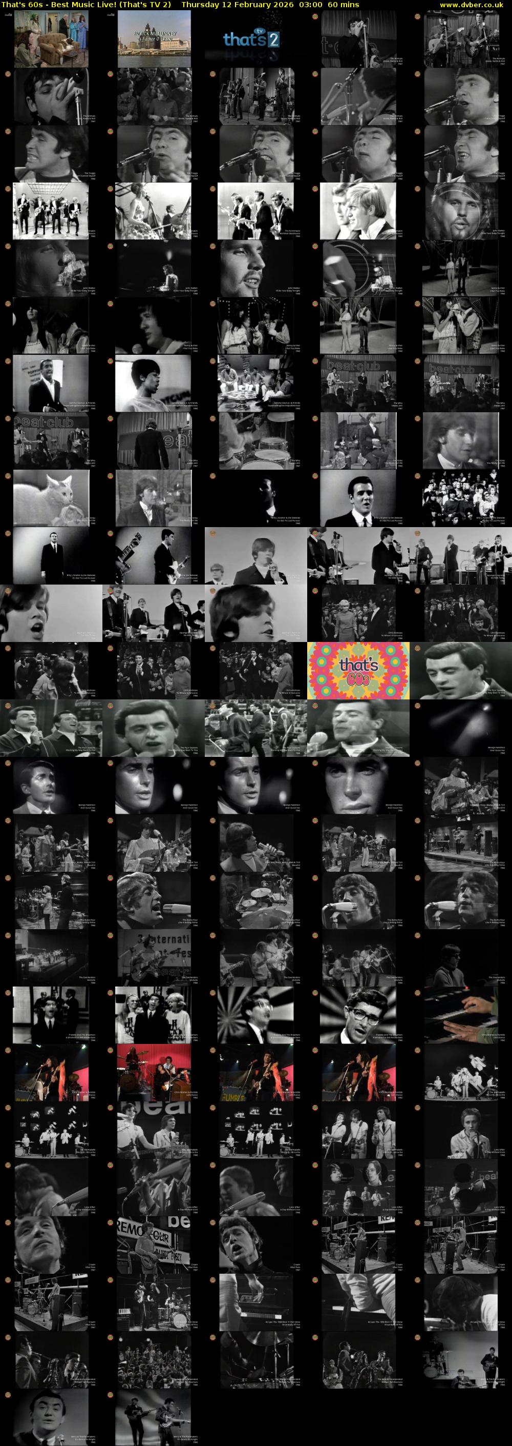That's 60s - Best Music Live! (That's TV 2) Thursday 12 February 2026 03:00 - 04:00