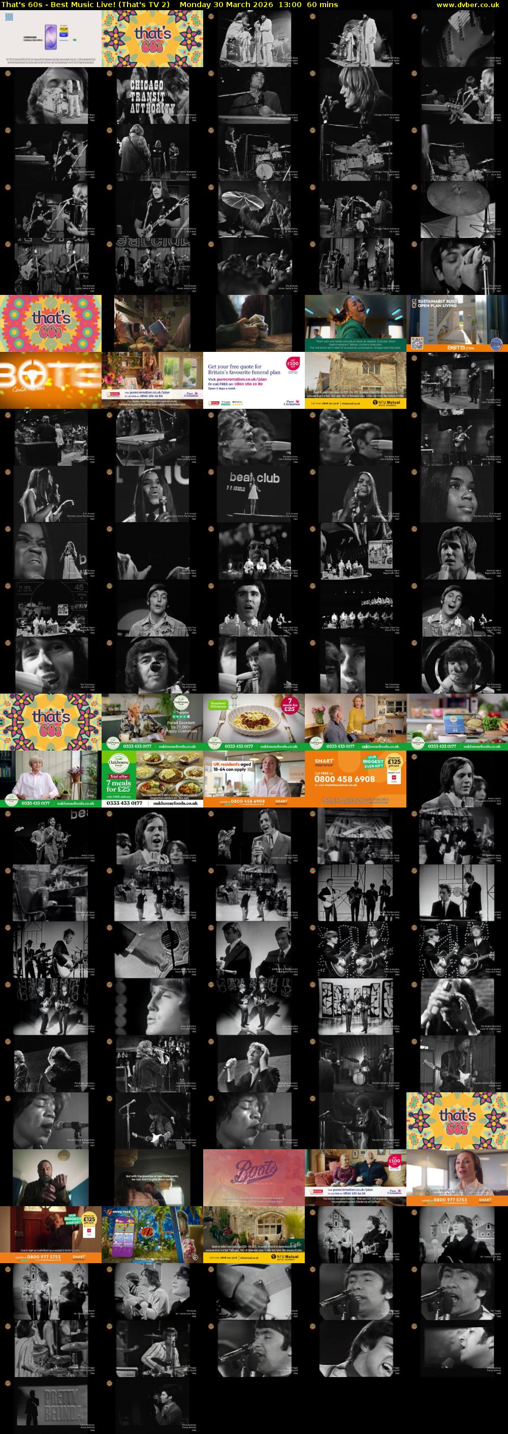 That's 60s - Best Music Live! (That's TV 2) Monday 30 March 2026 13:00 - 14:00