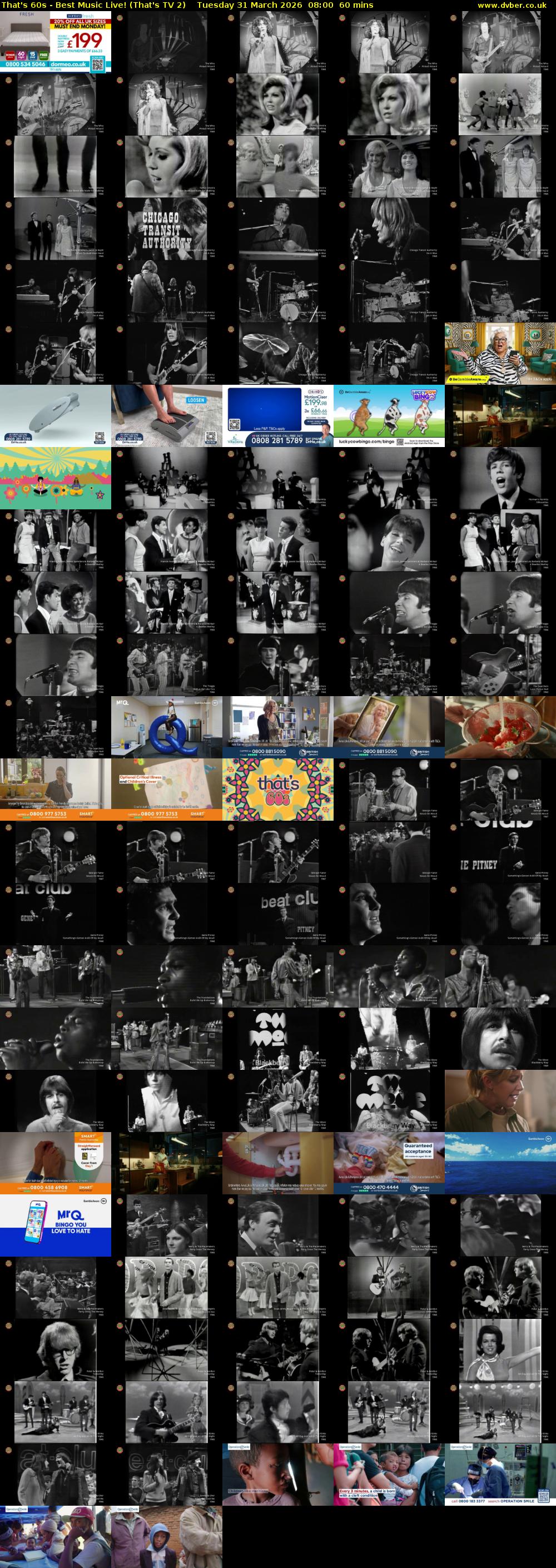 That's 60s - Best Music Live! (That's TV 2) Tuesday 31 March 2026 08:00 - 09:00