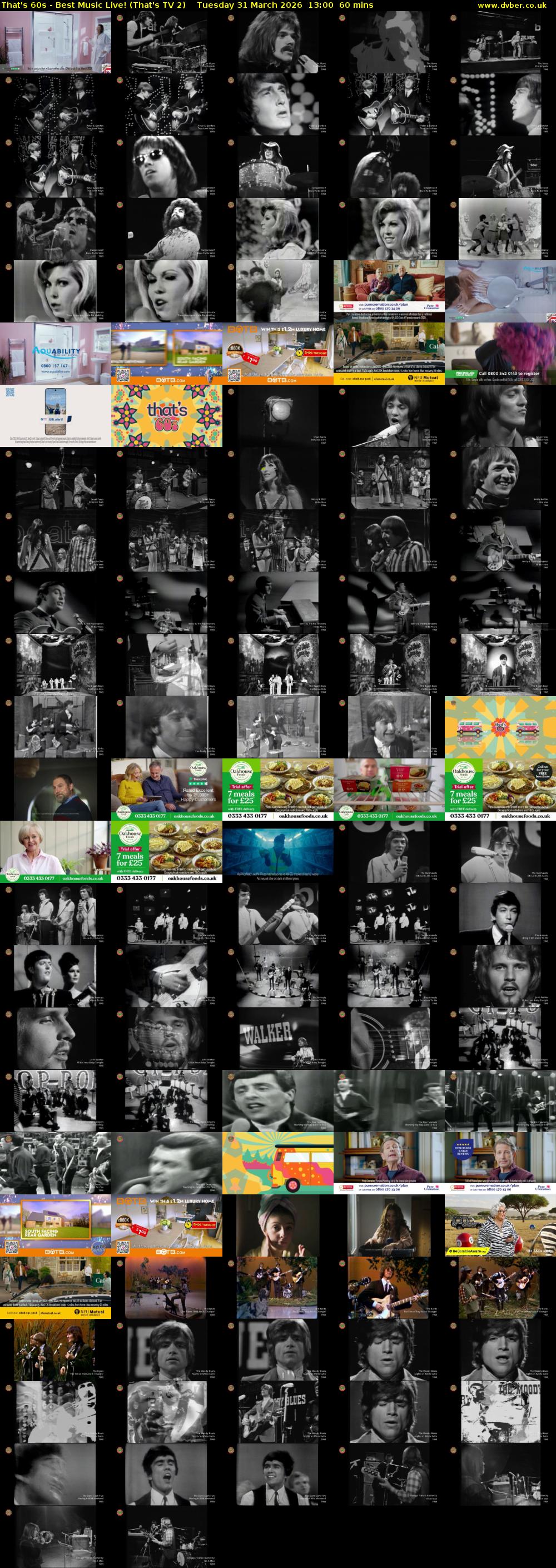 That's 60s - Best Music Live! (That's TV 2) Tuesday 31 March 2026 13:00 - 14:00