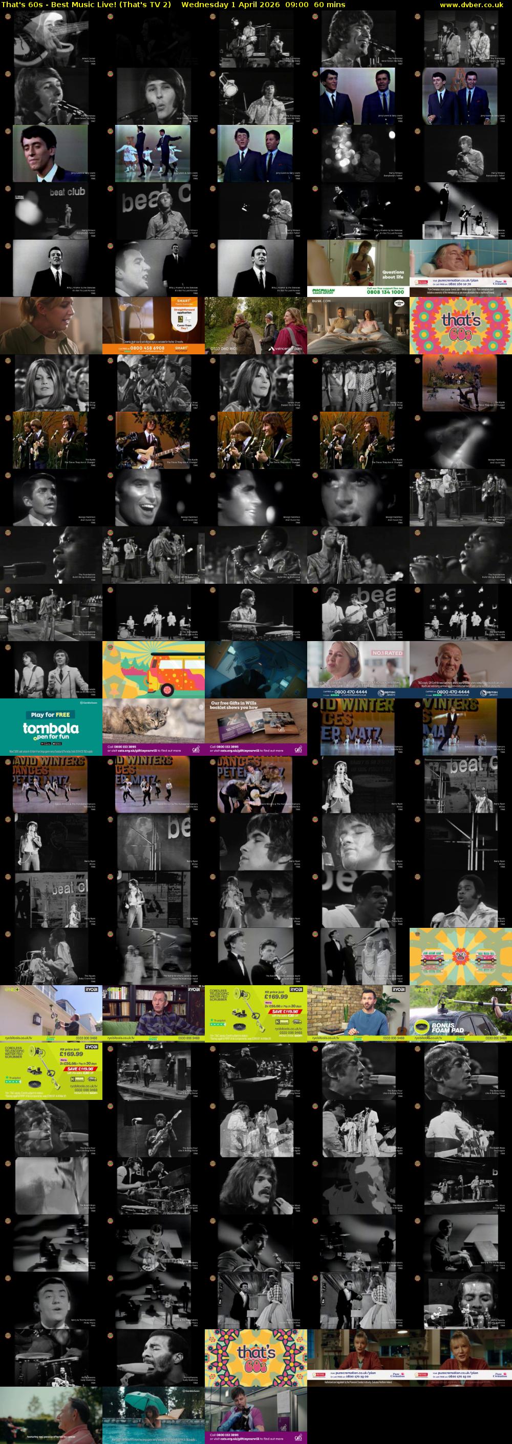 That's 60s - Best Music Live! (That's TV 2) Wednesday 1 April 2026 09:00 - 10:00