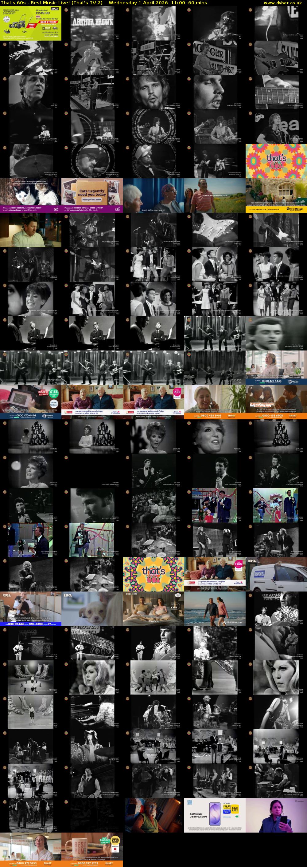 That's 60s - Best Music Live! (That's TV 2) Wednesday 1 April 2026 11:00 - 12:00