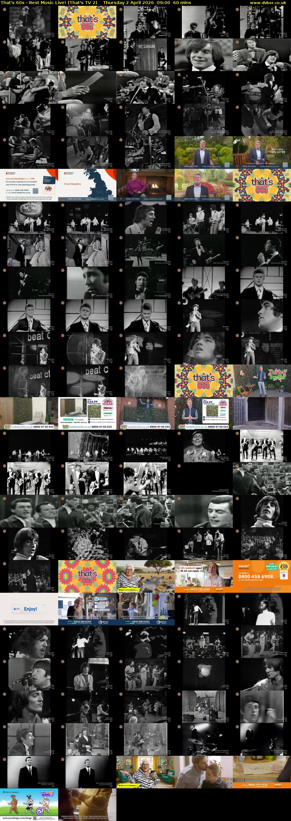 That's 60s - Best Music Live! (That's TV 2) Thursday 2 April 2026 09:00 - 10:00