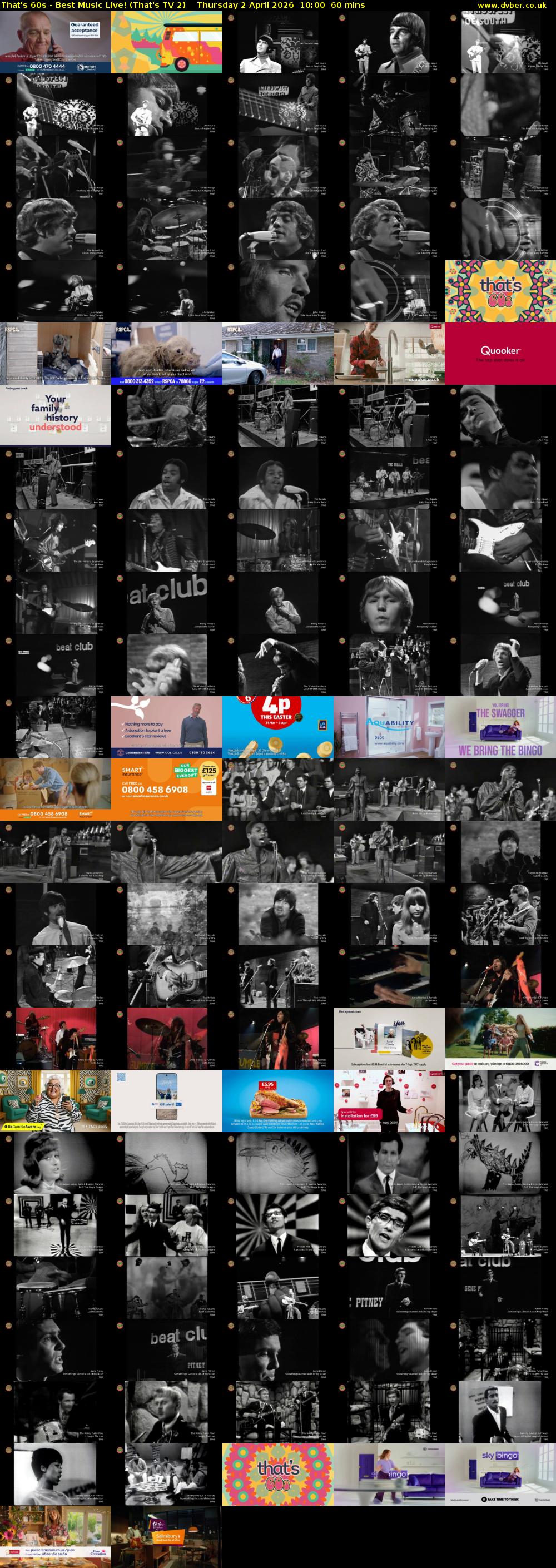 That's 60s - Best Music Live! (That's TV 2) Thursday 2 April 2026 10:00 - 11:00